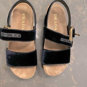 Prada Velvet Sandals